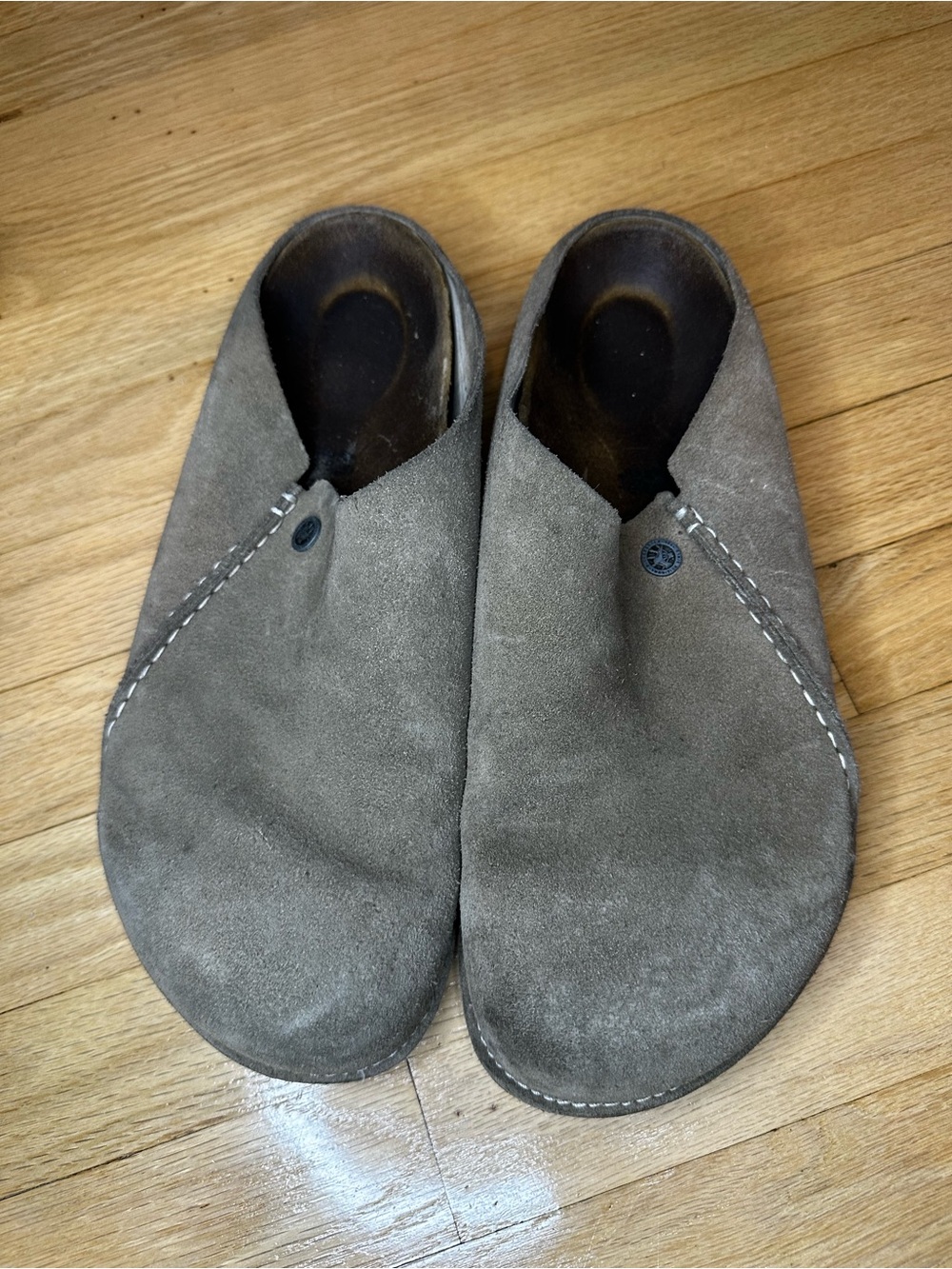 Birkenstock Size: 45 Zermatt Suede Slip-On Clog - Taupe